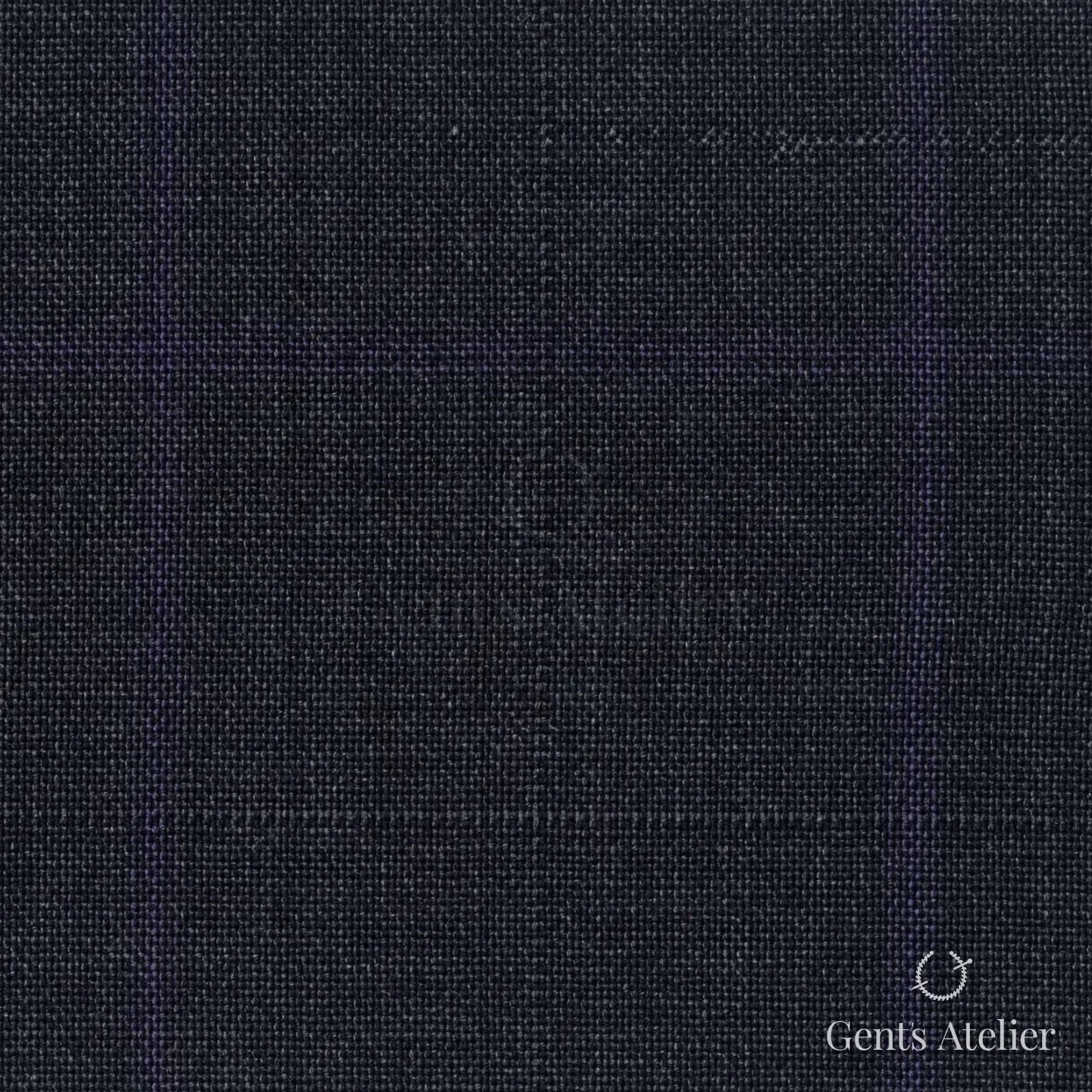 Костюмная ткань Marzoni 608 - 235 / 1500 — Антрацит / Фиолетовый, оконная клетка, 100% шерсть