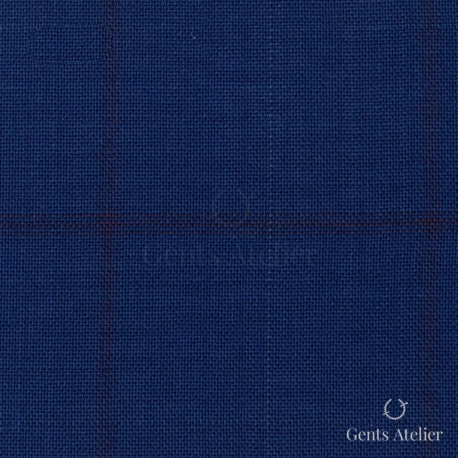 Костюмная ткань Marzoni 608 - 236 / 1500 — Синий, оконная клетка, 100% шерсть