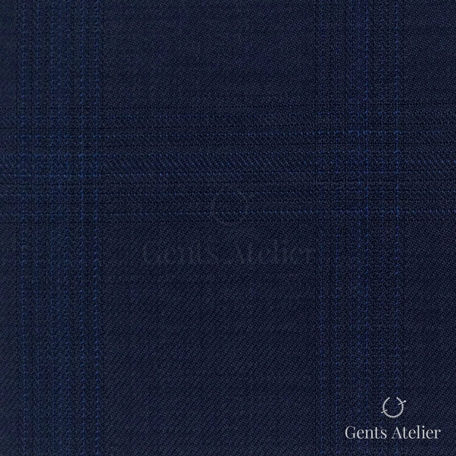 Костюмная ткань Marzoni 608 - 237 / 1500 — Тёмно-синий, оконная клетка, 100% шерсть