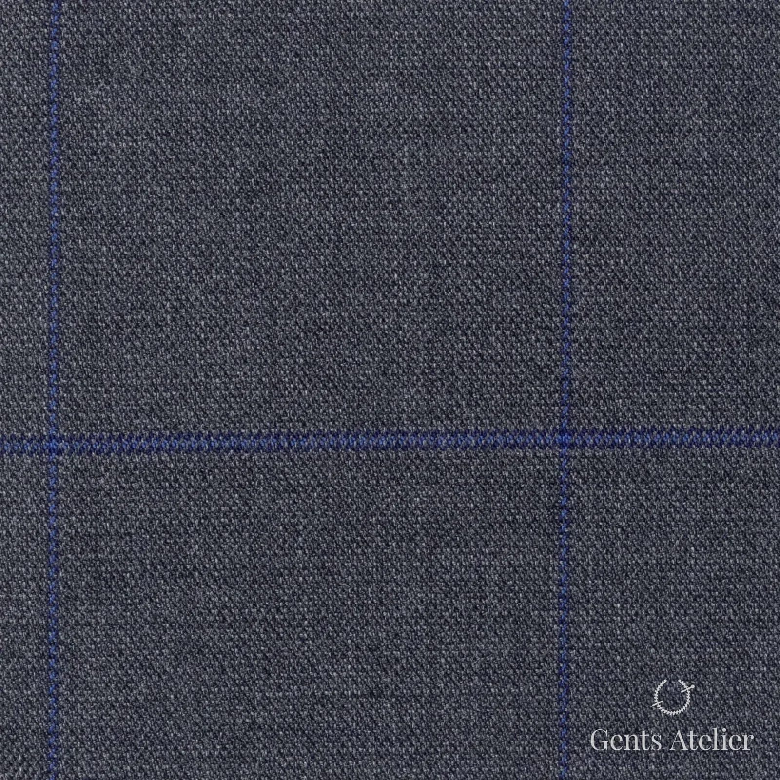 Костюмная ткань Marzoni 608 - 240 / 1500 — Серый, оконная клетка, 100% шерсть