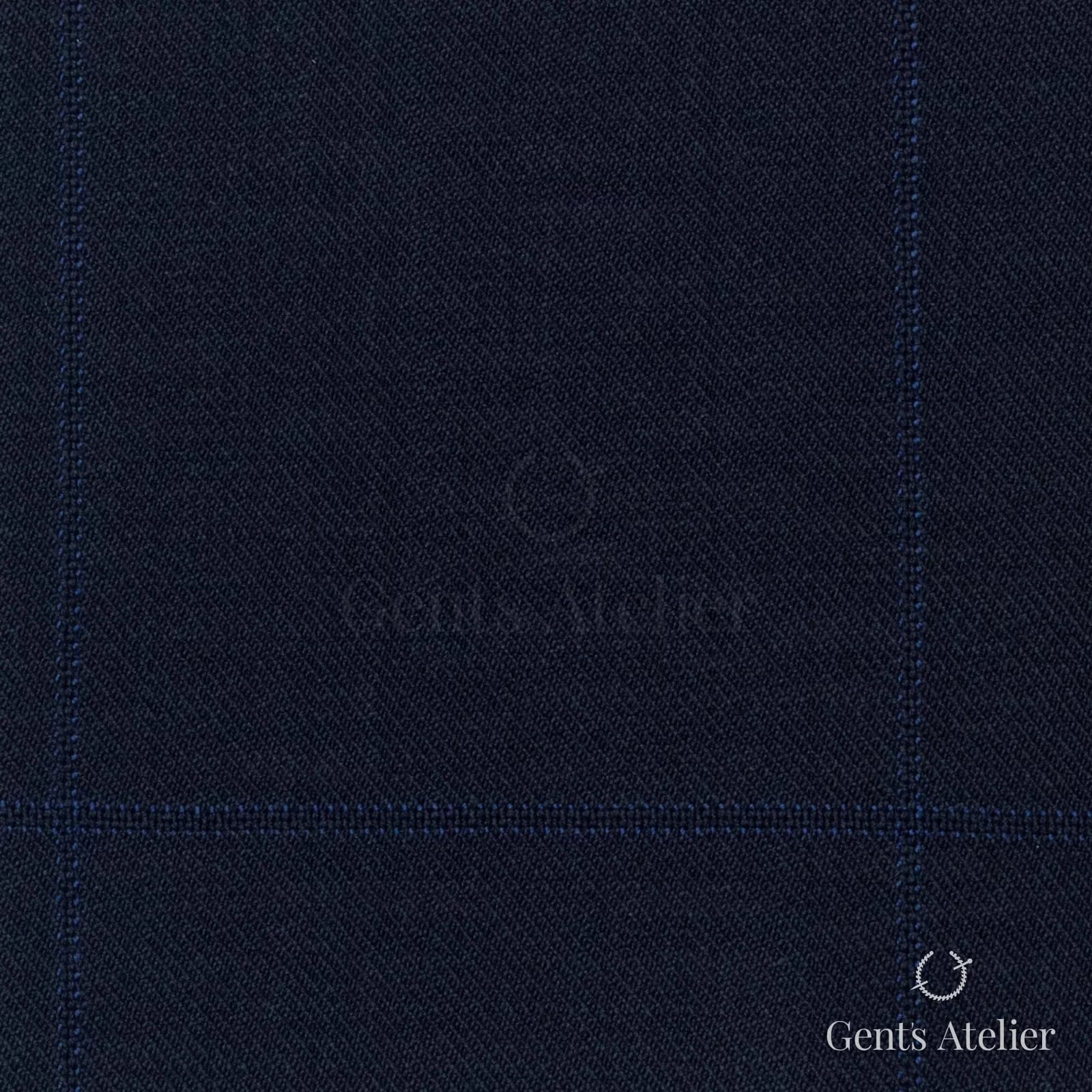 Костюмная ткань Marzoni 608 - 253 / 1500 — Тёмно-синий, оконная клетка, 100% шерсть
