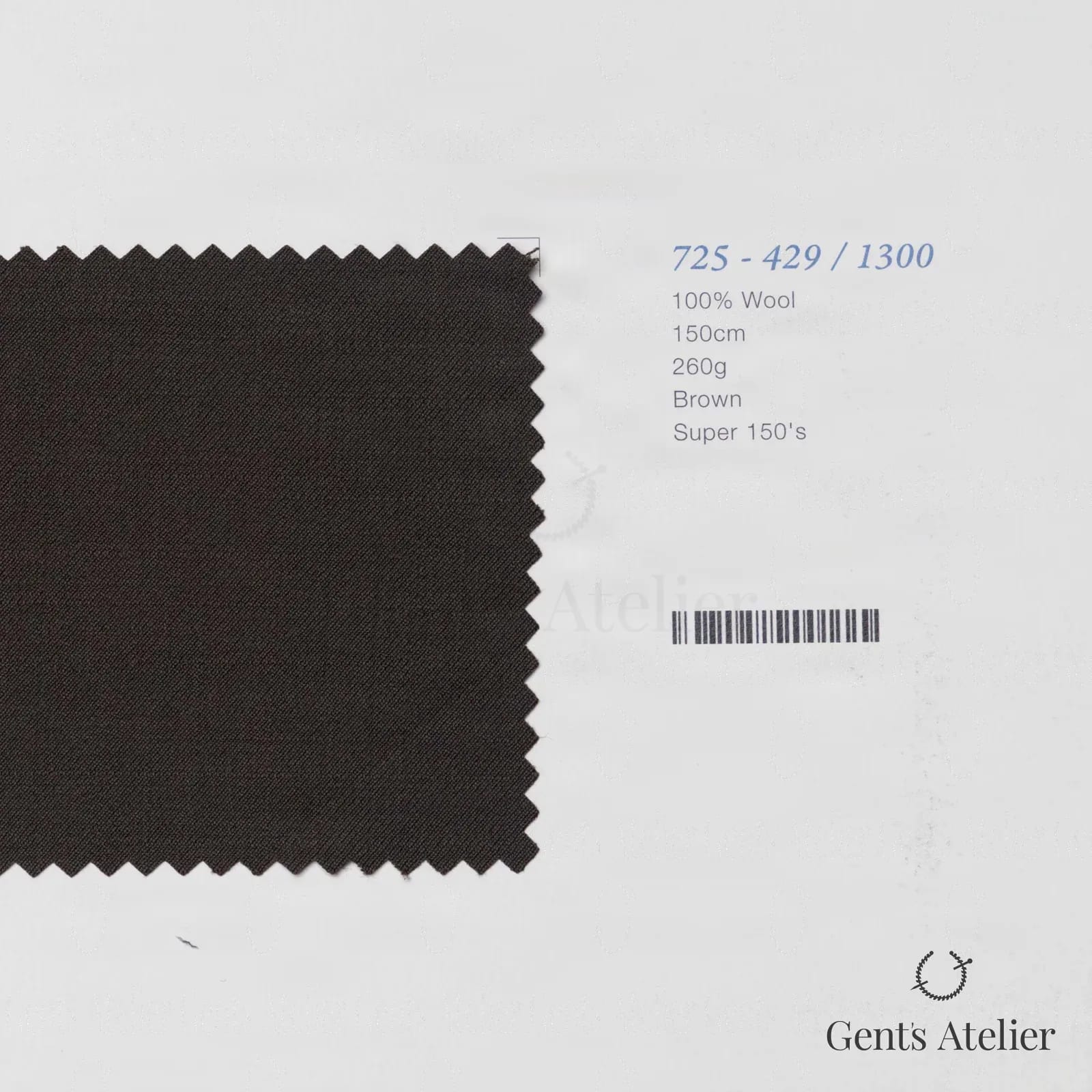 Образец ткани Marzoni 725 - 429 / 1300 с этикеткой — Коричневый