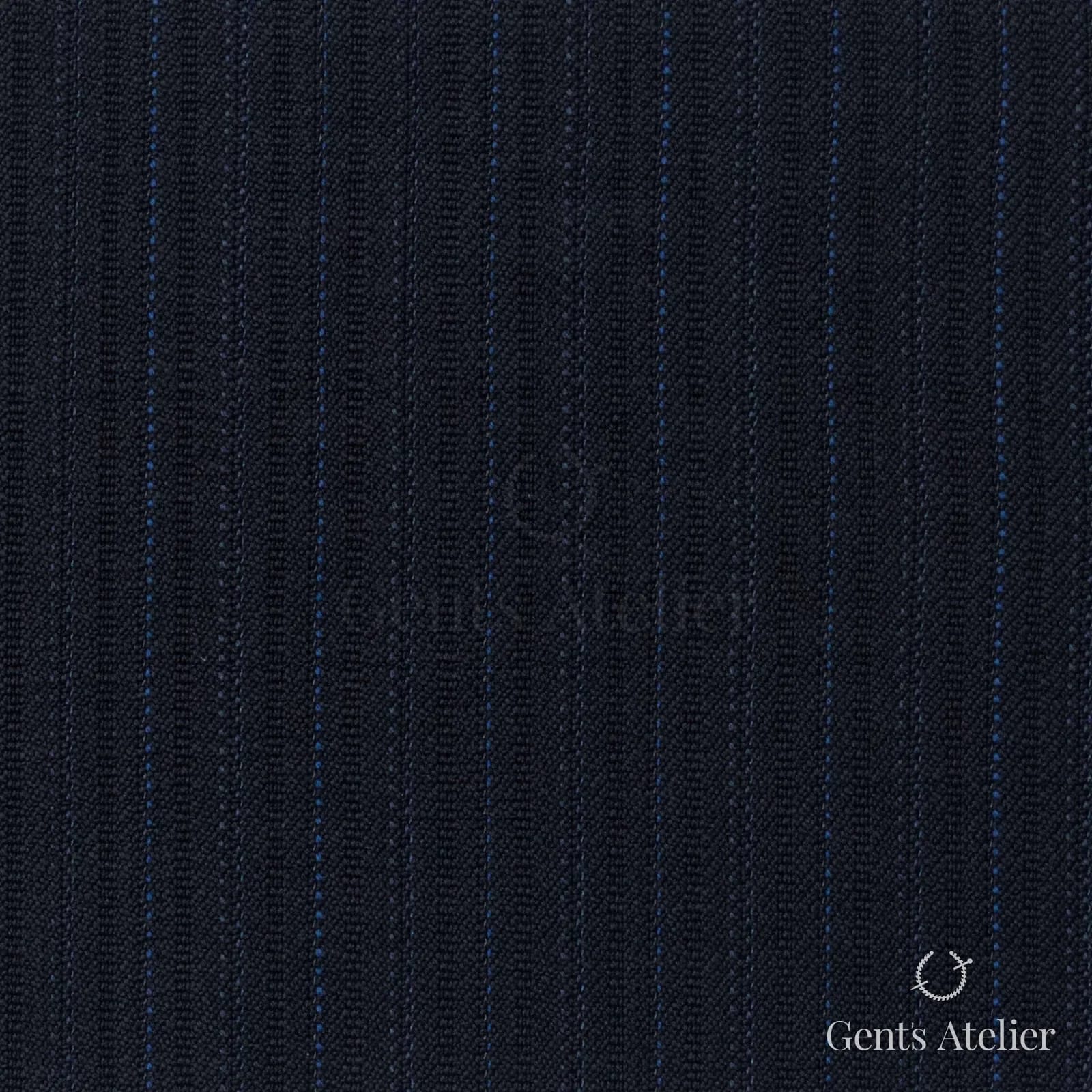 Костюмная ткань Marzoni 725 - 444 / 1400 — Тёмно-синий / Синий, полоса, 100% шерсть