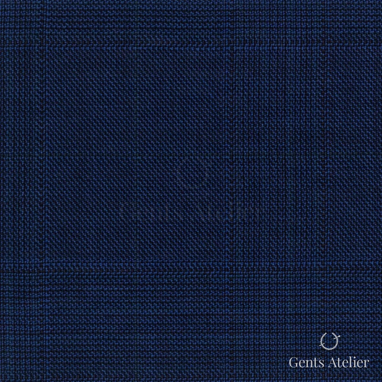 Костюмная ткань Marzoni 725 - 451 / 1400 — Синий / Тёмно-синий, оконная клетка, 100% шерсть