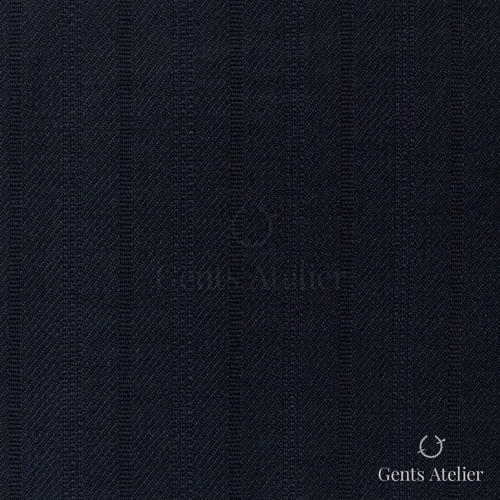Костюмная ткань Marzoni 725 - 475 / 1300 — Тёмно-синий / Синий, полоса, 100% шерсть