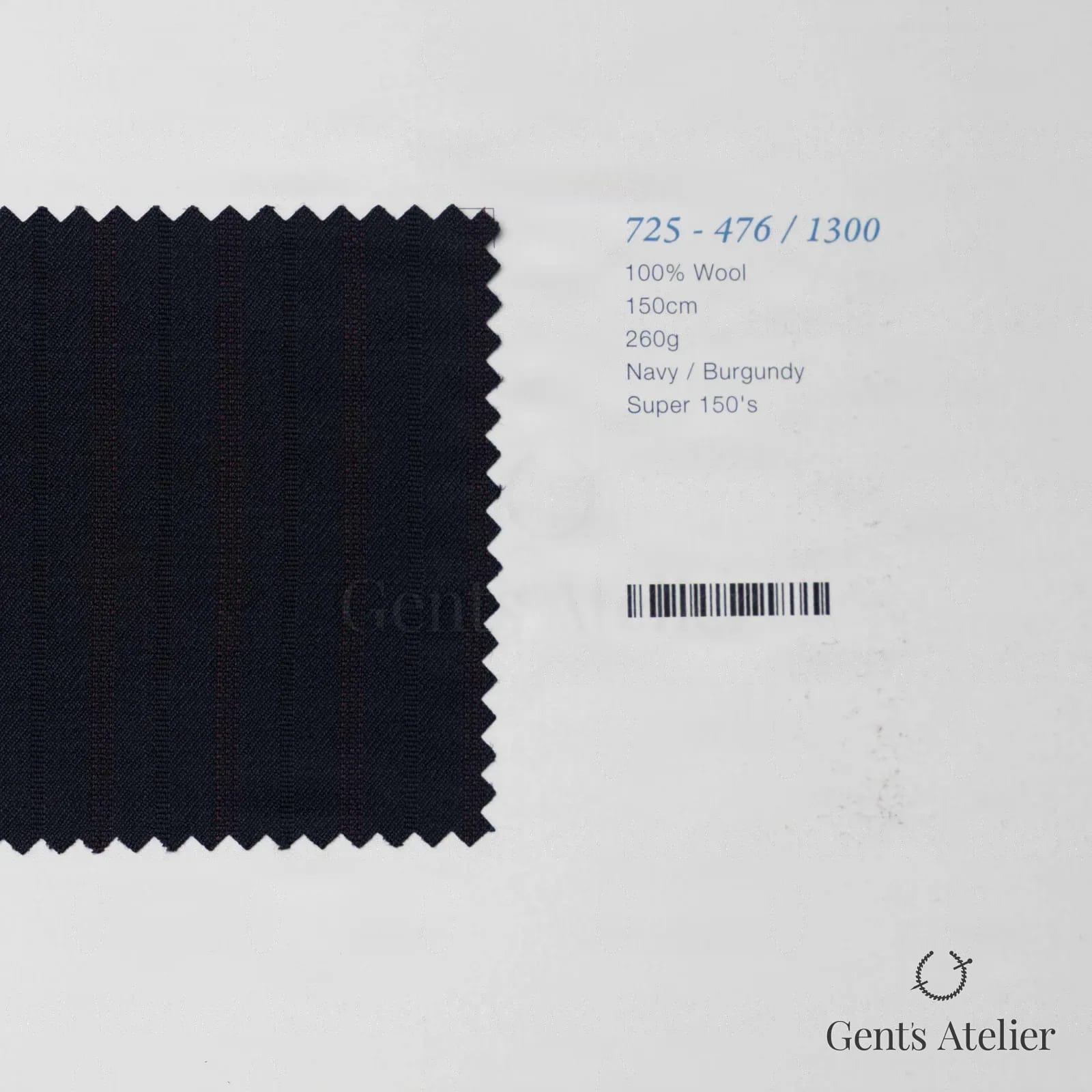 Образец ткани Marzoni 725 - 476 / 1300 с этикеткой — Тёмно-синий / Бордовый