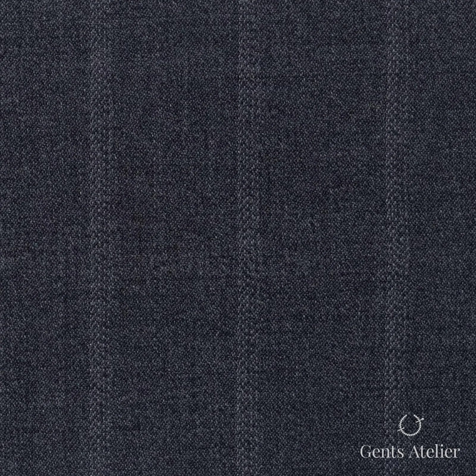 Костюмная ткань Marzoni 725 - 486 / 1500 — Антрацит / Серый, полоса, 100% шерсть