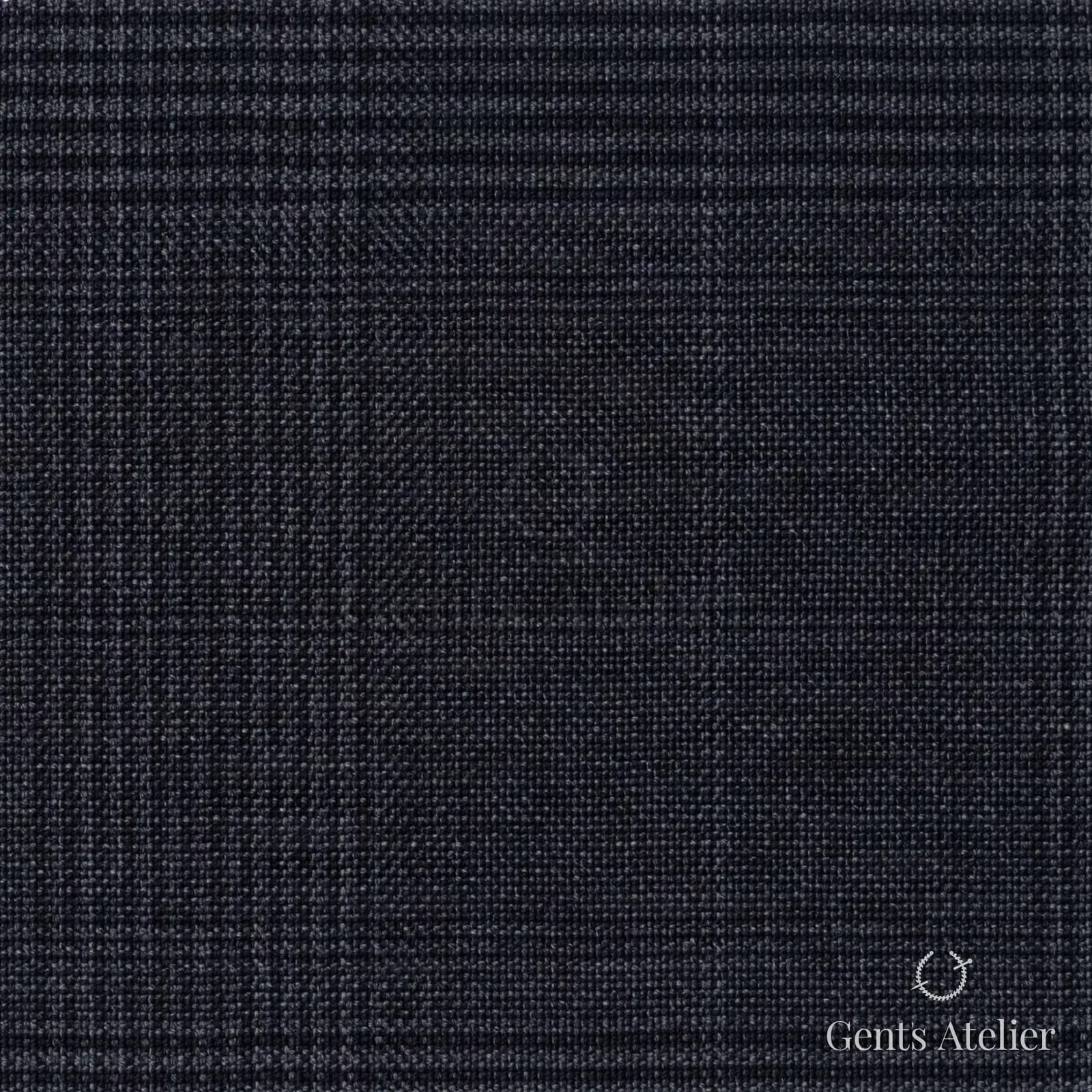 Костюмная ткань Marzoni 725 - 490 / 1500 — Серый / Антрацит, оконная клетка, 100% шерсть
