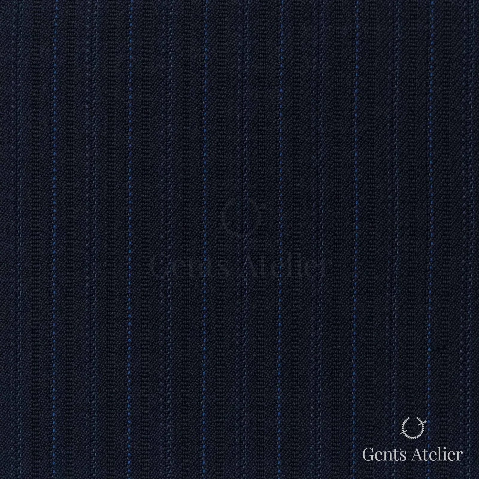 Костюмная ткань Marzoni 725 - 498 / 1500 — Тёмно-синий / Синий, полоса, 100% шерсть