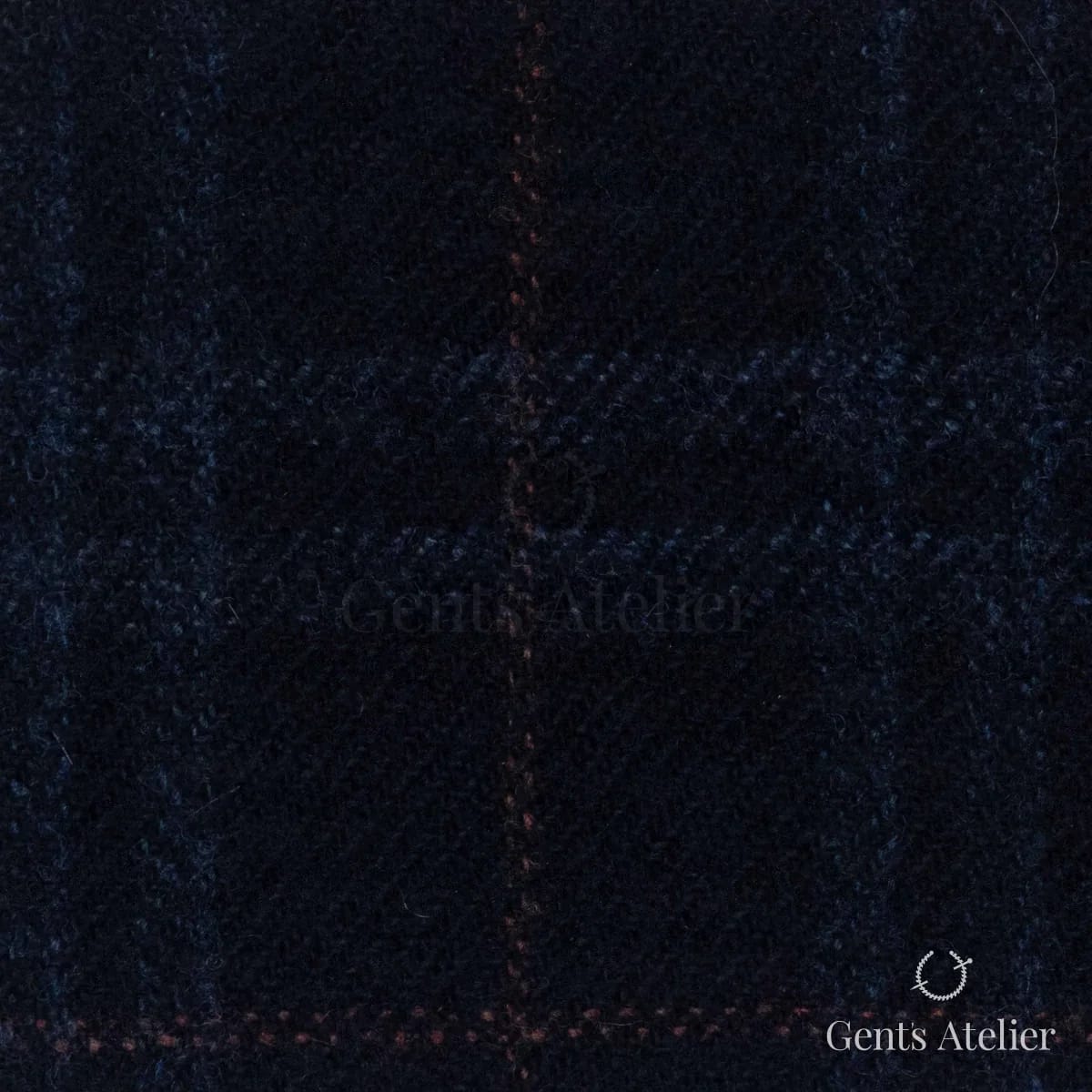 Костюмная ткань Marzoni 651 - 001 / 1200 — Тёмно-синий / Бежевый, виндоупейн, 90% шерсть, 10% Cashmere