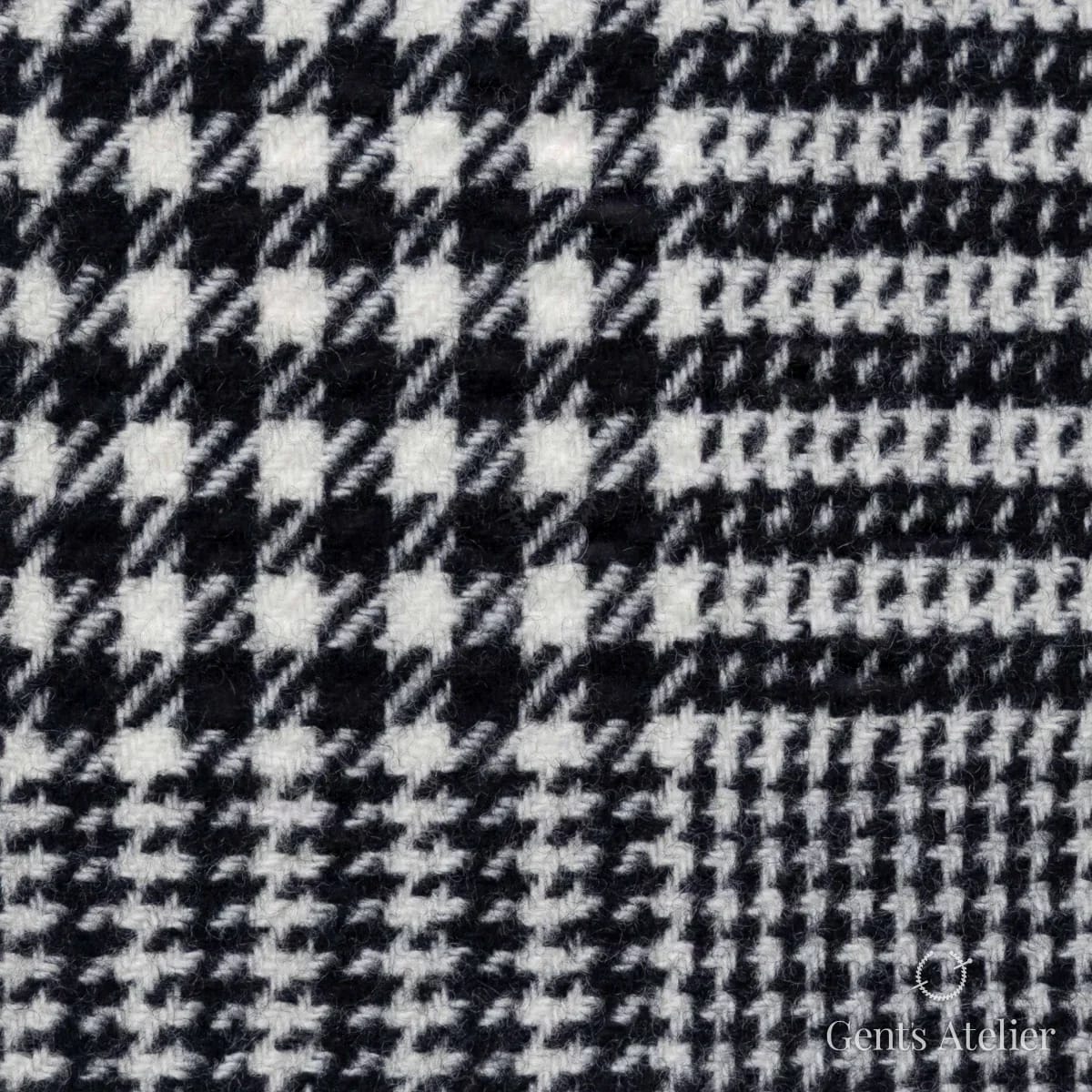 Костюмная ткань Marzoni 651 - 594 / 1500 — Чёрный / Белый, гусиная лапка, 90% шерсть, 10% Cashmere