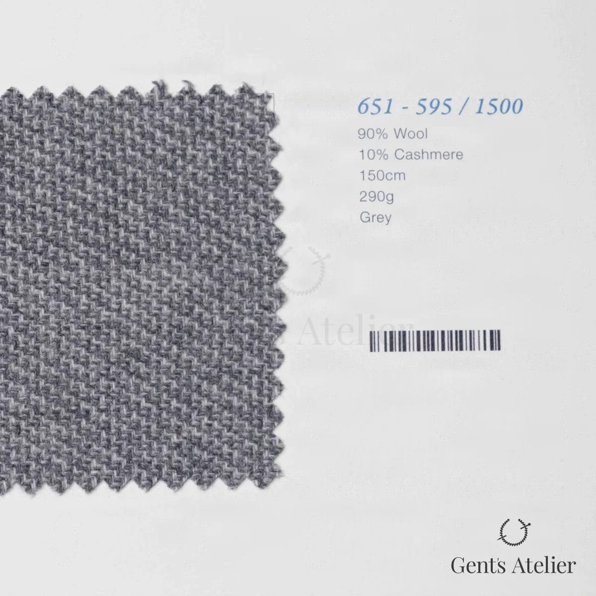 Образец ткани Marzoni 651 - 595 / 1500 с этикеткой — Серый