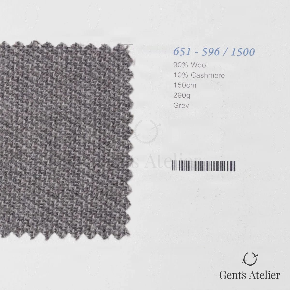 Образец ткани Marzoni 651 - 596 / 1500 с этикеткой — Серый