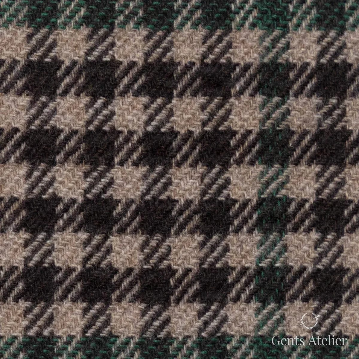 Костюмная ткань Marzoni 651 - 663 / 1200 — Коричневый / Зелёный, гусиная лапка, 90% шерсть, 10% Cashmere