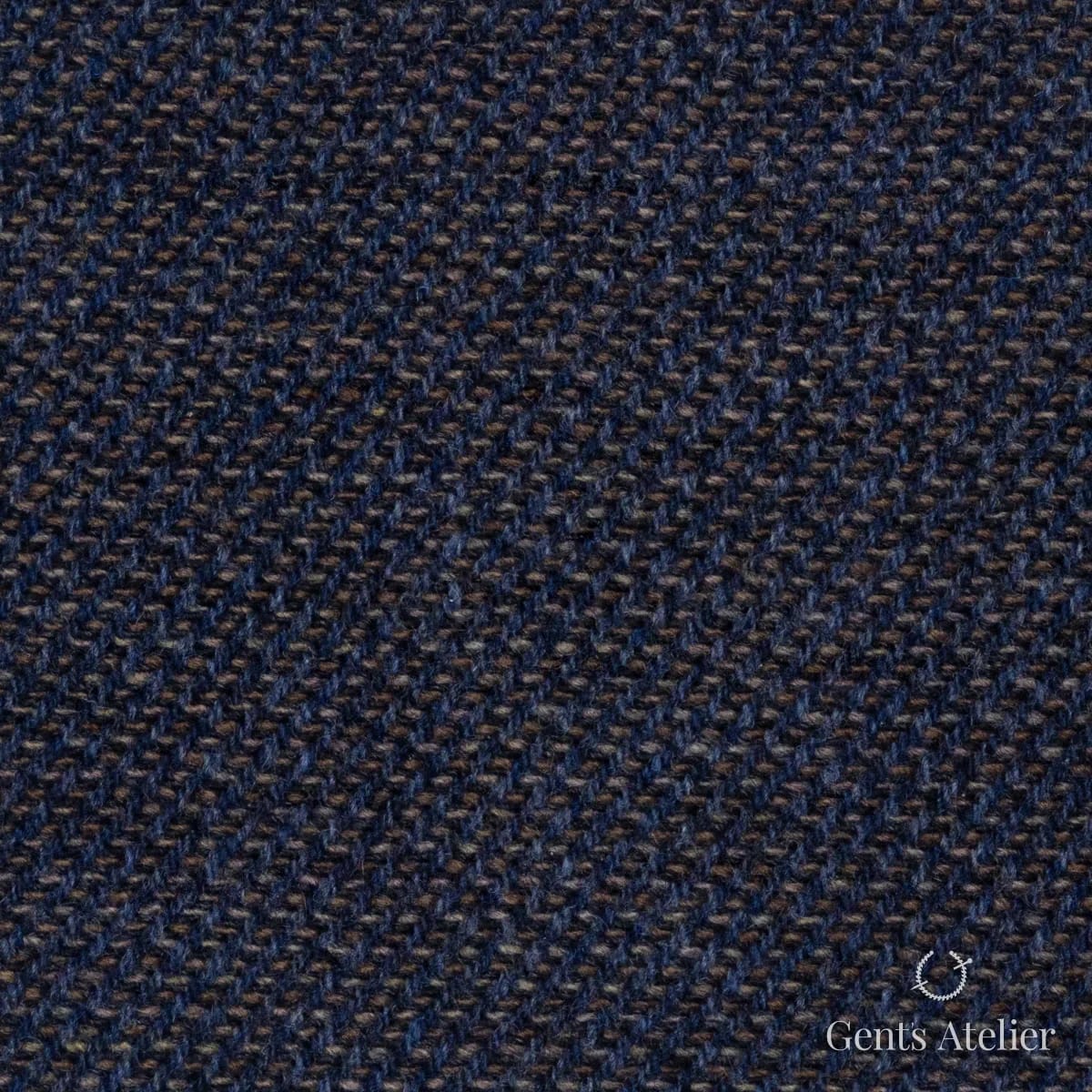 Костюмная ткань Marzoni 651 - 692 / 1500 — Серо-синий, ёлочка, 90% шерсть, 10% Cashmere