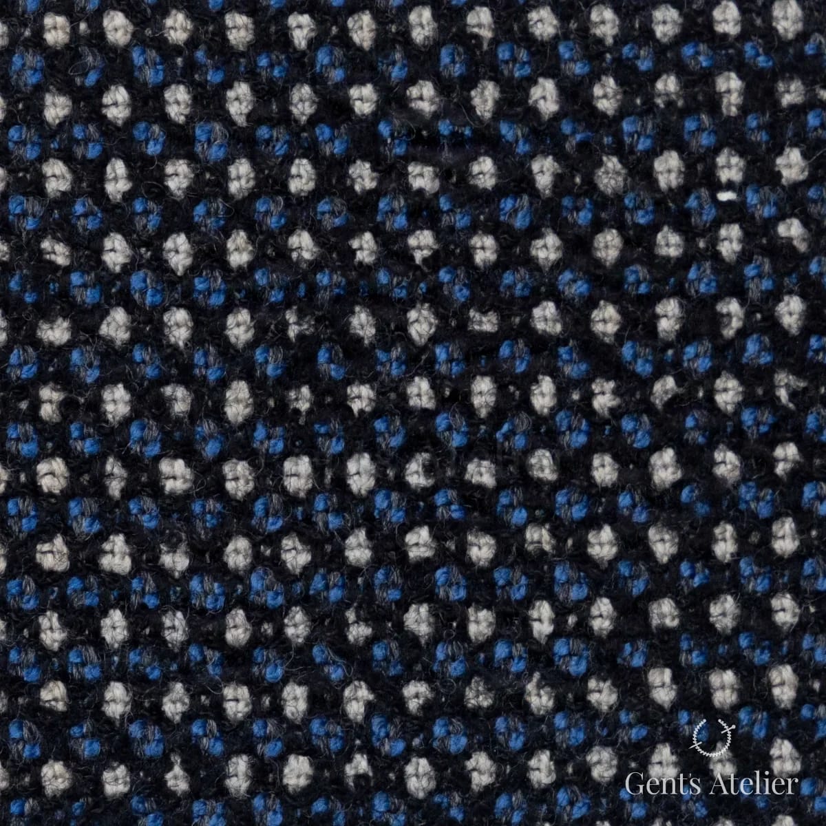 Костюмная ткань Marzoni 665 - 107 / 1200 — Синий / Белый, твид, 89% шерсть, 10% Polyamid, 1% Elastane