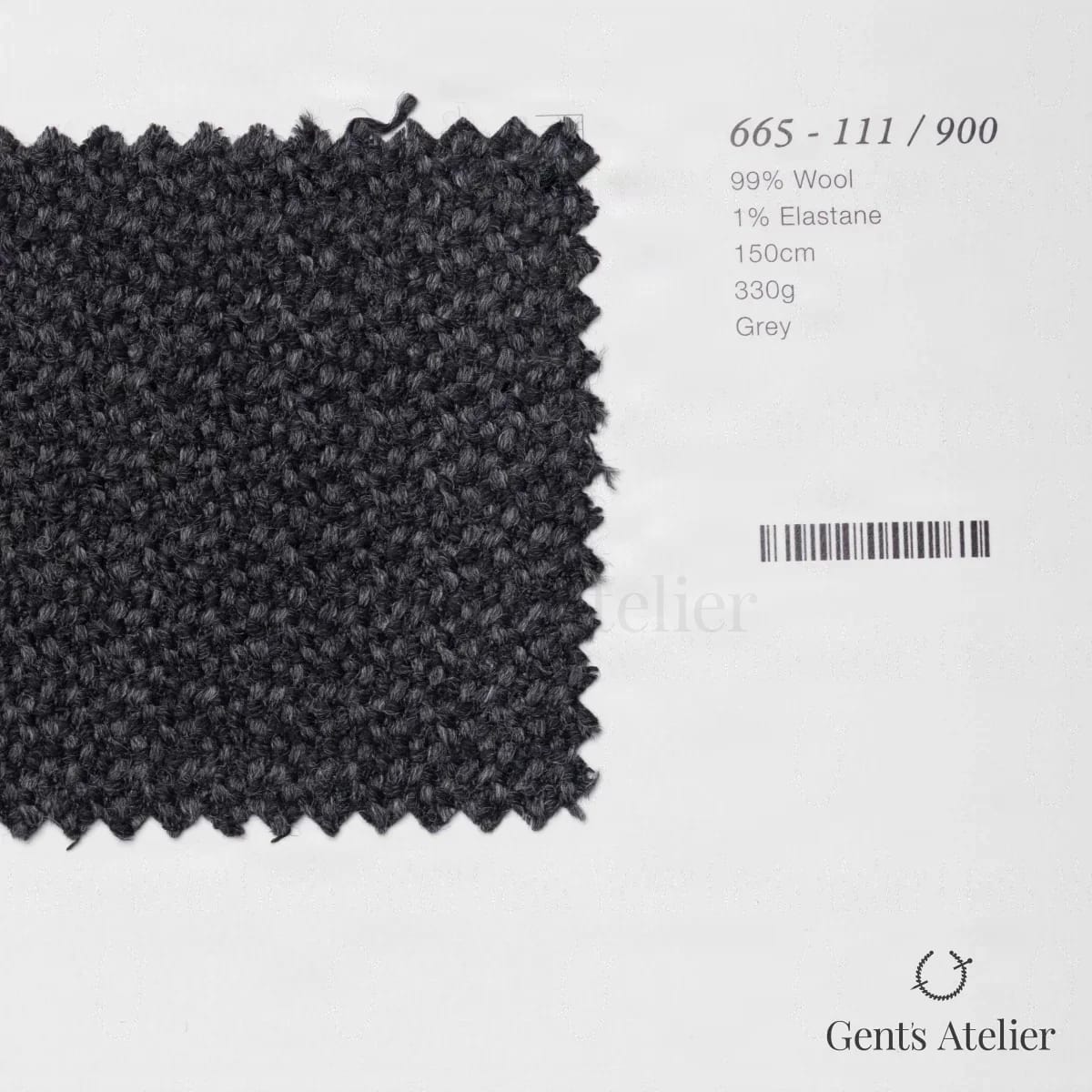 Образец ткани Marzoni 665 - 111 / 900 с этикеткой — Серый