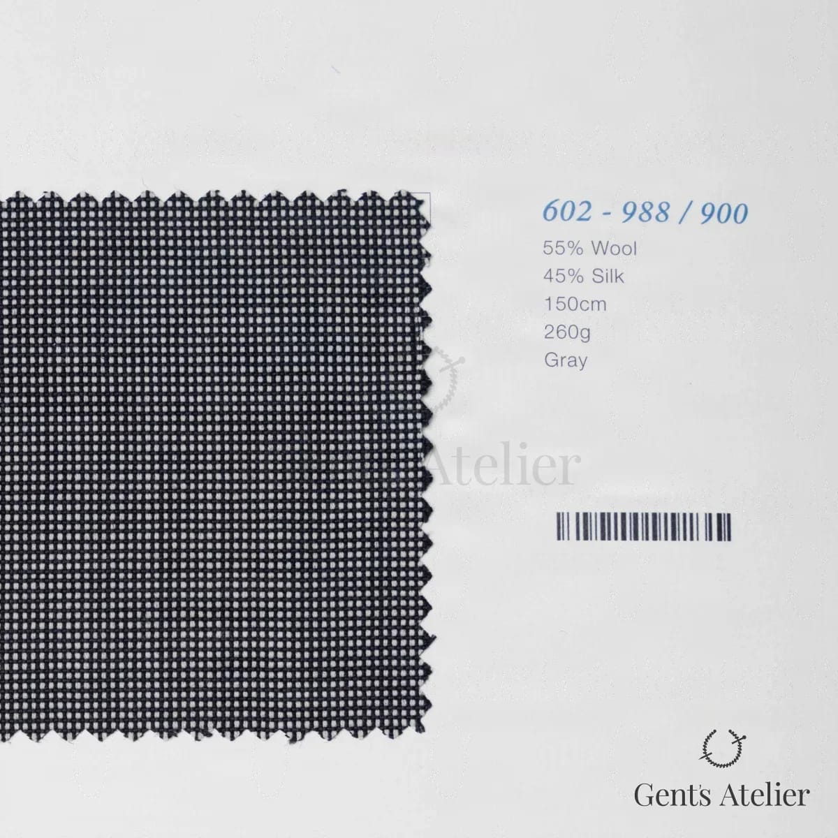 Образец ткани Marzoni 602 - 988 / 900 с этикеткой — Серый