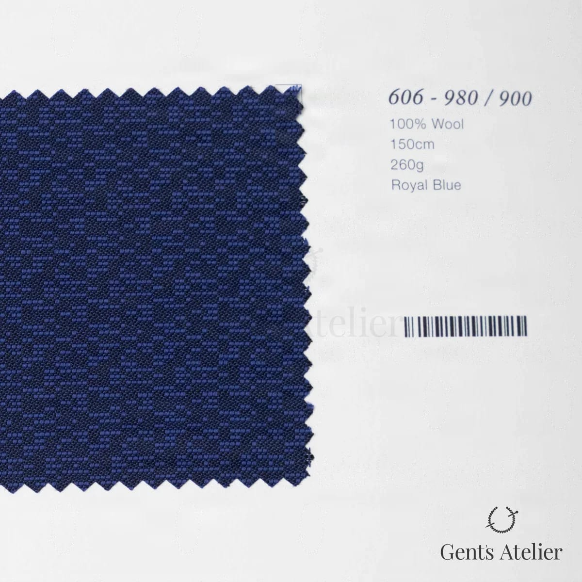 Образец ткани Marzoni 606 - 980 / 900 с этикеткой — Синий