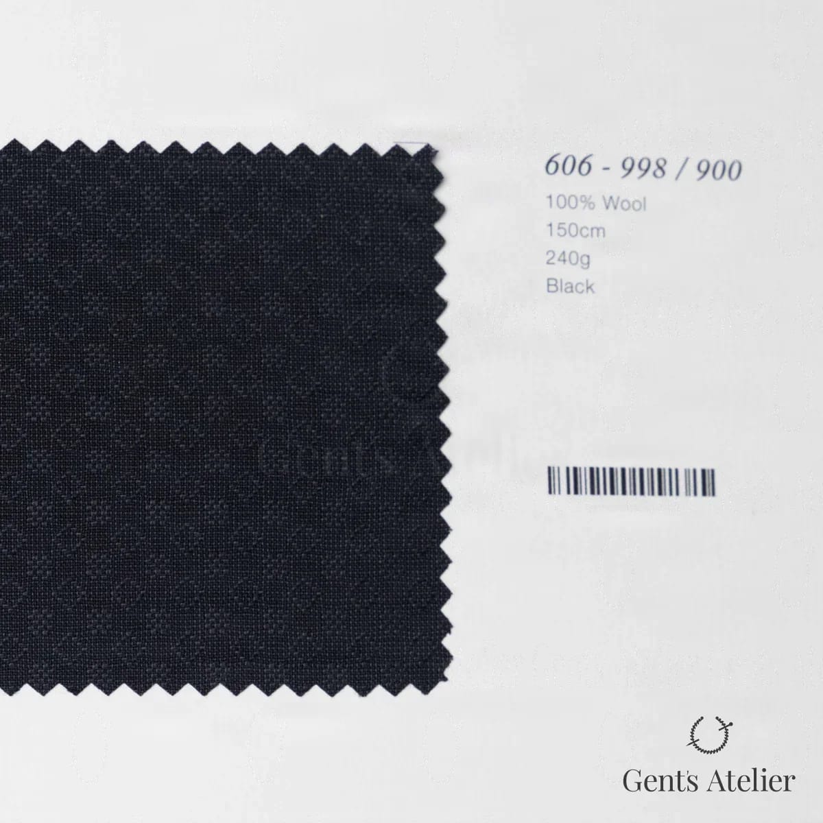 Образец ткани Marzoni 606 - 998 / 900 с этикеткой — Чёрный