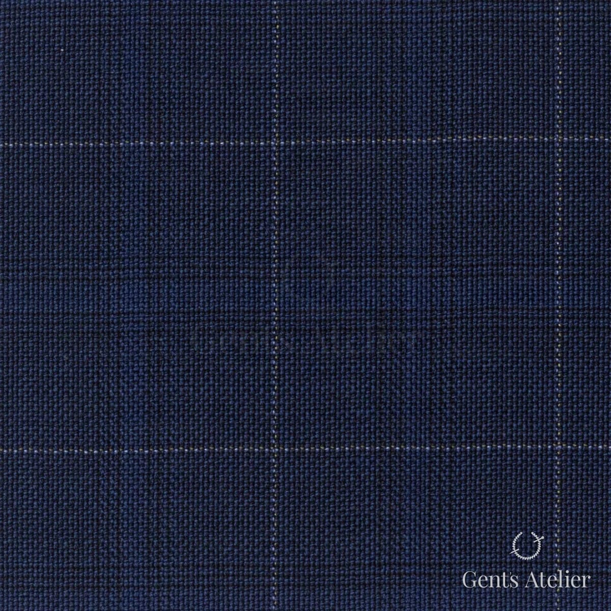 Костюмная ткань Marzoni 607 - 849 / 1000 — Синий / Слоновая кость, виндоупейн, 100% шерсть