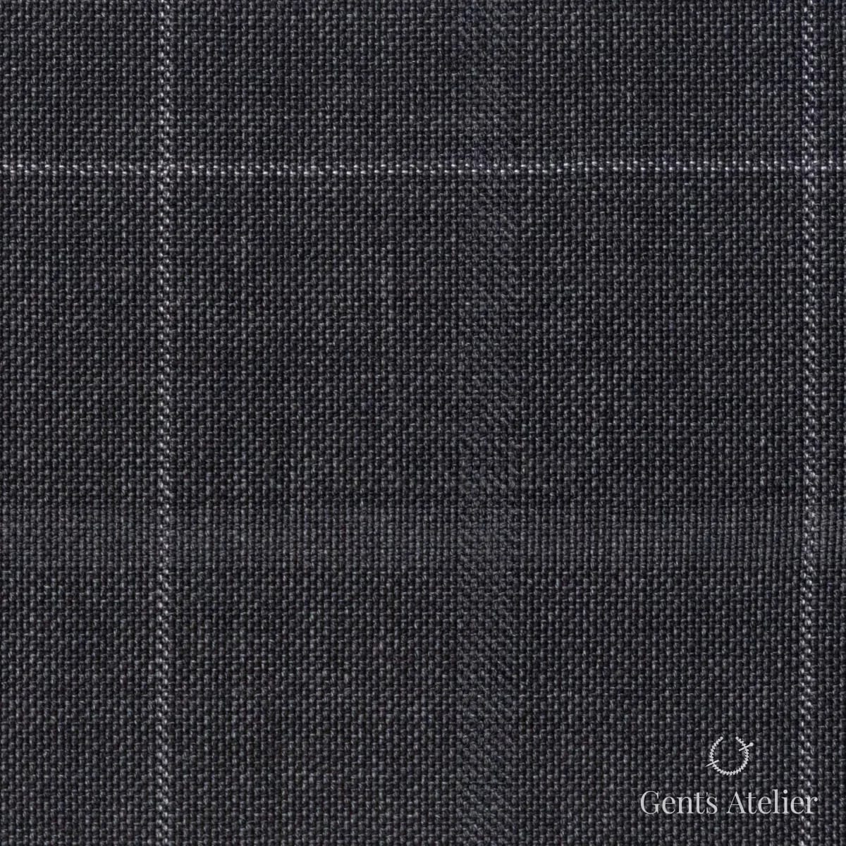 Костюмная ткань Marzoni 607 - 852 / 1000 — Серый / Слоновая кость, виндоупейн, 100% шерсть
