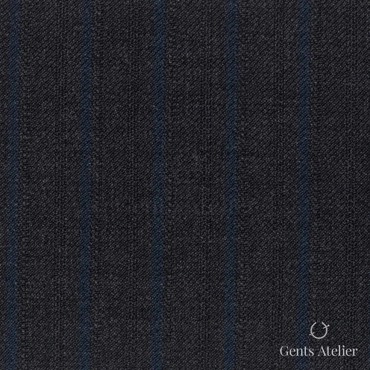 Костюмная ткань Marzoni 607 - 854 / 1000 — Серый / Изумрудный, в полоску, 100% шерсть