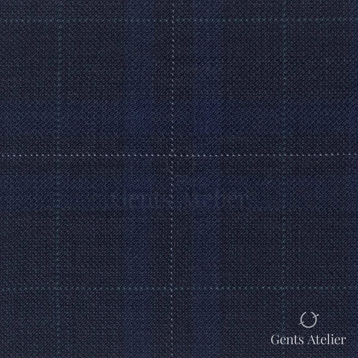 Костюмная ткань Marzoni 607 - 861 / 1000 — Синий / Зелёный, виндоупейн, 100% шерсть