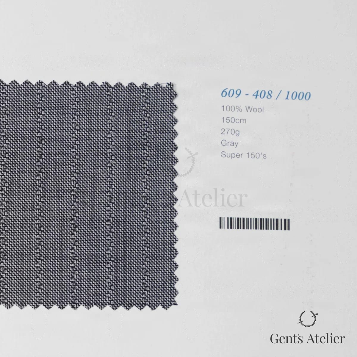 Образец ткани Marzoni 609 - 408 / 1000 с этикеткой — Серый