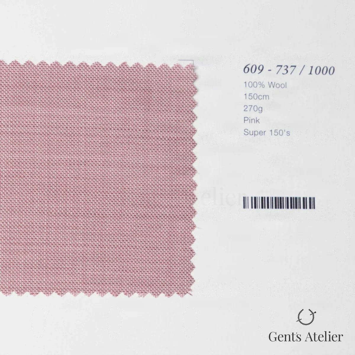 Образец ткани Marzoni 609 - 737 / 1000 с этикеткой — Розовый