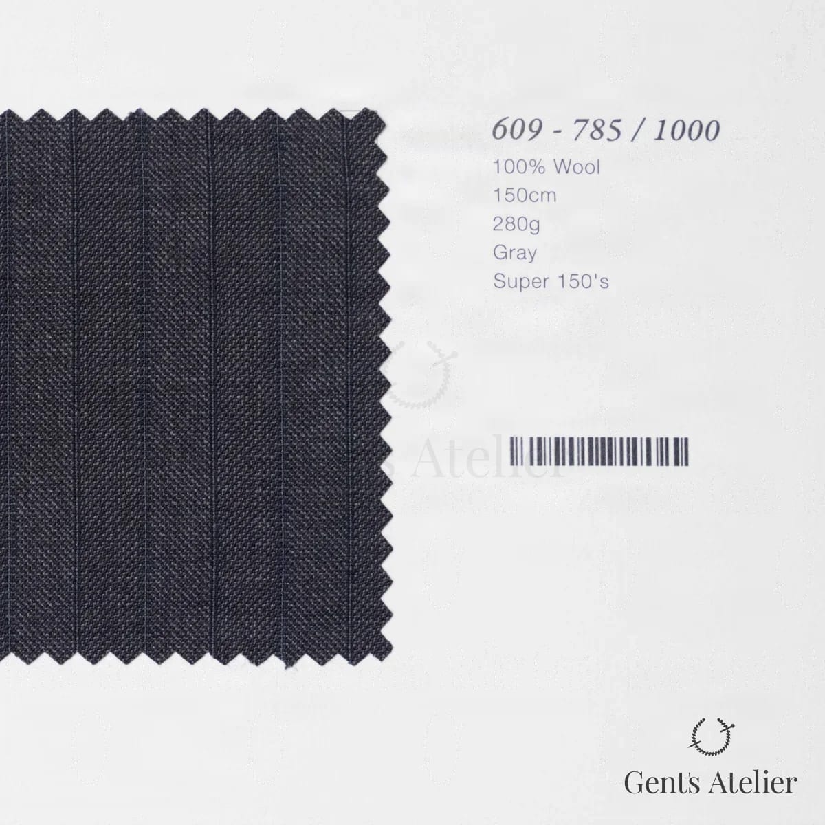 Образец ткани Marzoni 609 - 785 / 1000 с этикеткой — Серый