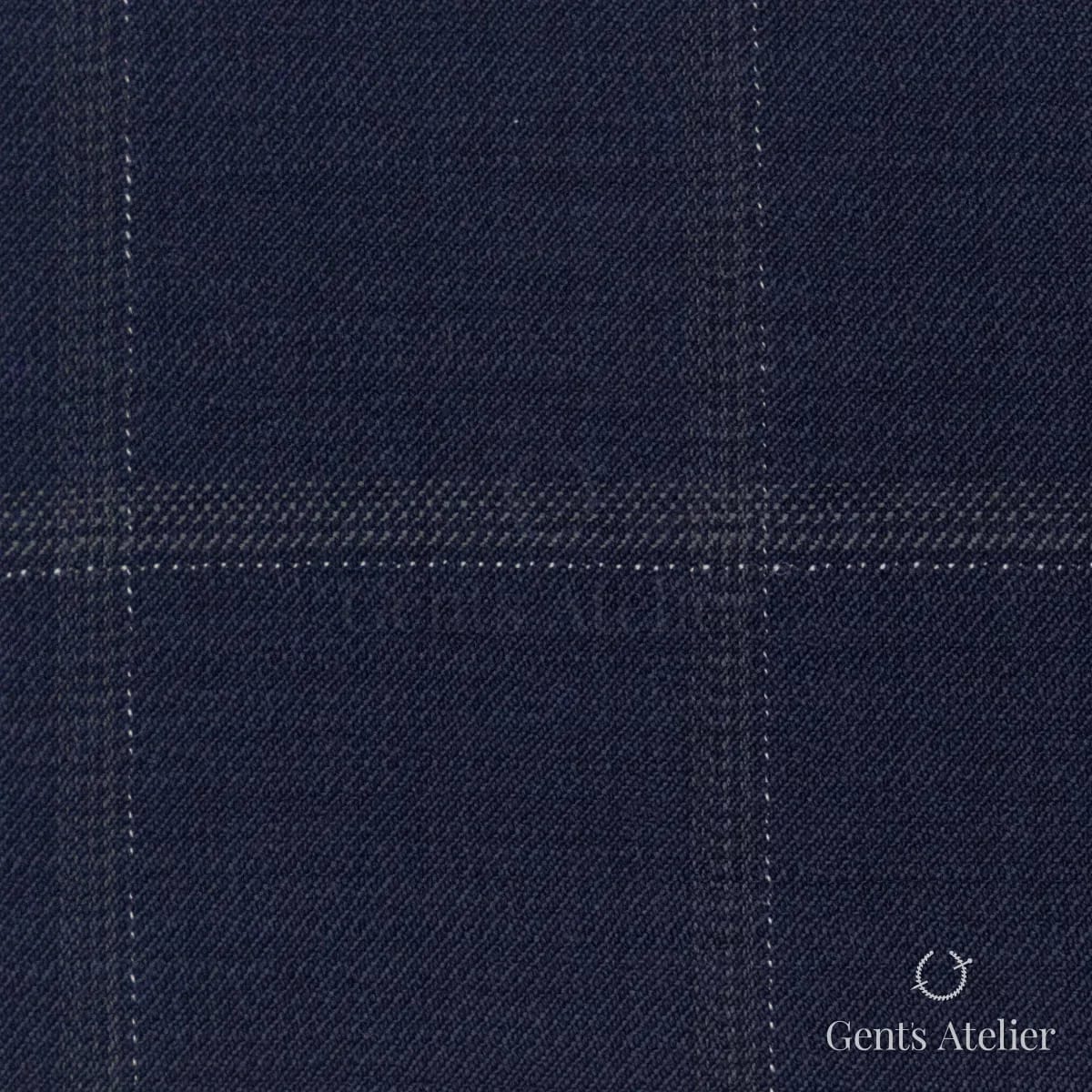 Костюмная ткань Marzoni 609 - 822 / 1000 — Тёмно-синий / Белый, виндоупейн, 100% шерсть