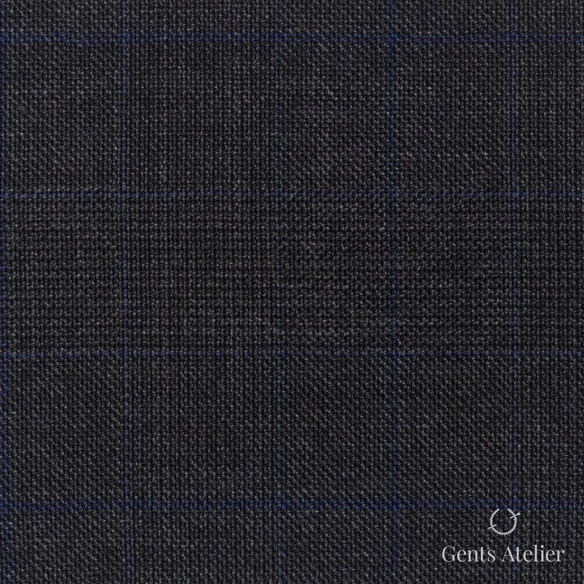 Костюмная ткань Marzoni 609 - 858 / 1000 — Тёмно-серый / Синий, виндоупейн, 100% шерсть