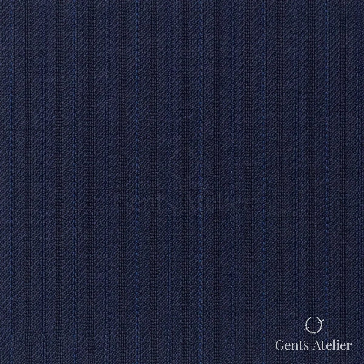 Костюмная ткань Marzoni 609 - 872 / 1000 — Тёмно-синий / Синий, в полоску, 100% шерсть
