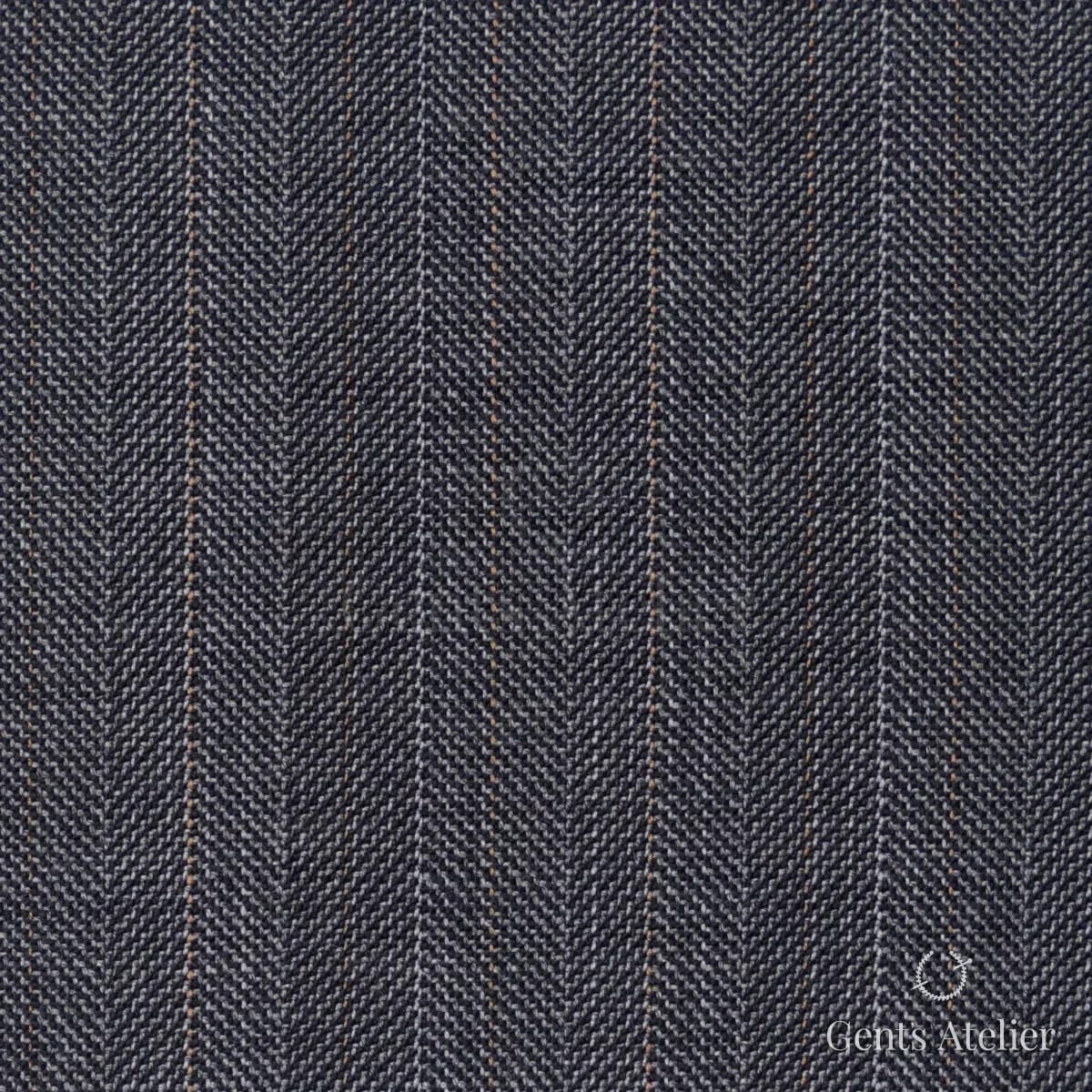 Костюмная ткань Marzoni 609 - 873 / 1000 — Серый / Оранжевый, ёлочка, 100% шерсть