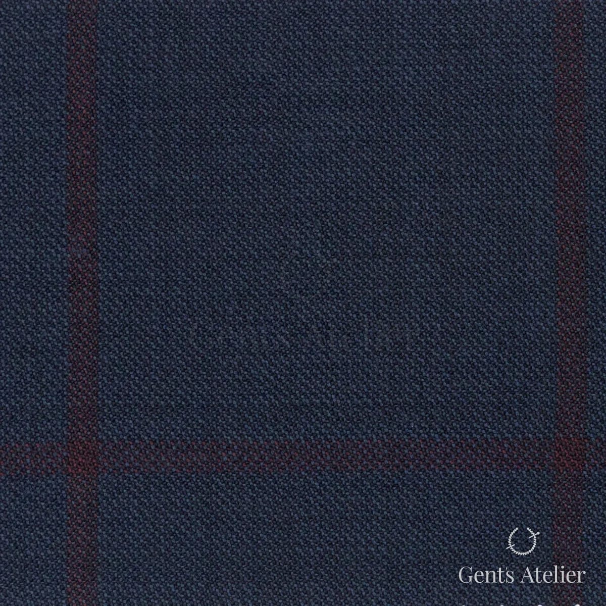 Костюмная ткань Marzoni 621 - 072 / 900 — Синий / Красный, виндоупейн, 100% шерсть