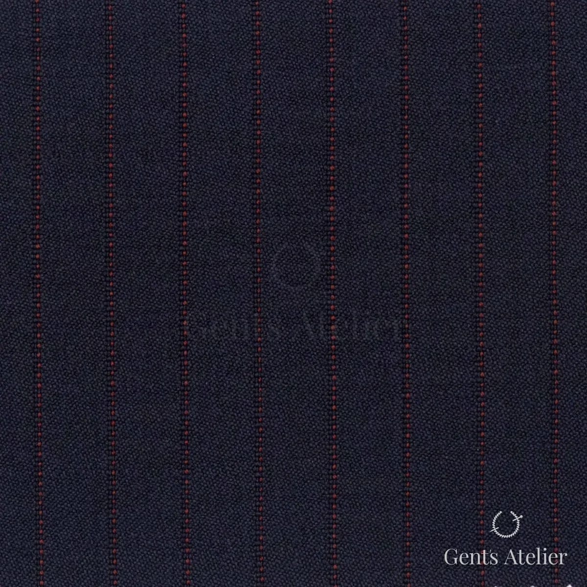 Костюмная ткань Marzoni 621 - 147 / 900 — Тёмно-синий / Красный, в полоску, 100% шерсть