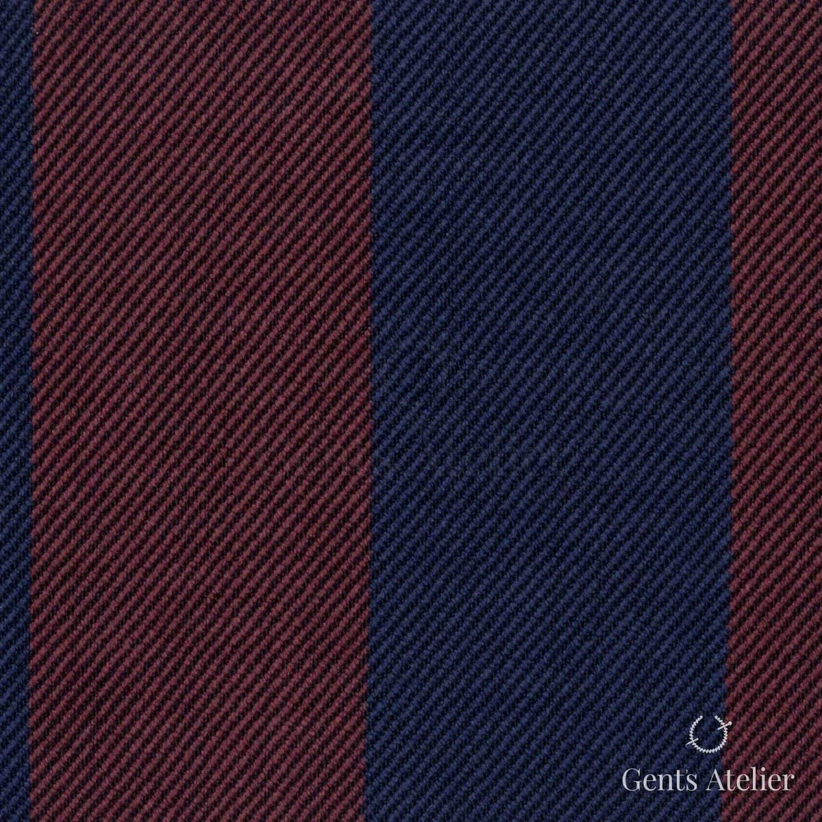 Костюмная ткань Marzoni 653 - 421 / 1000 — Красный / Тёмно-синий, в полоску, 100% шерсть