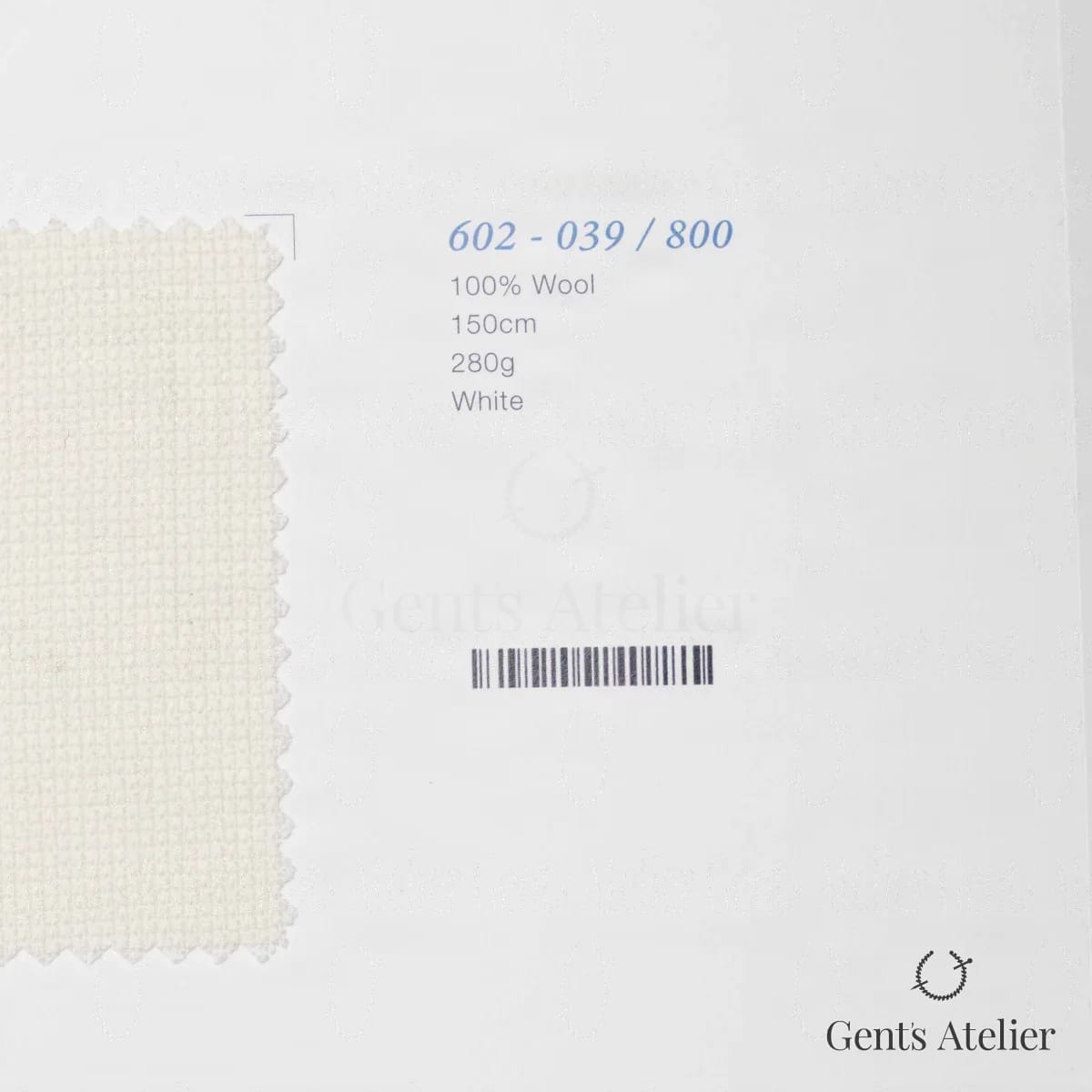Образец ткани Marzoni 602 - 039 / 800 с этикеткой — Белый