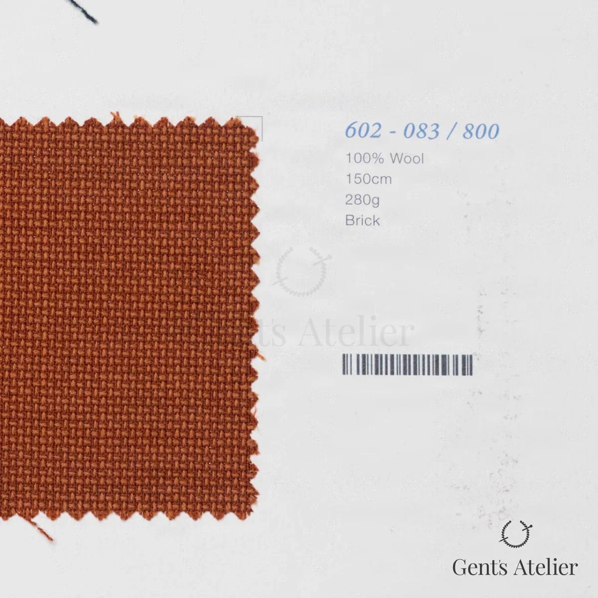 Образец ткани Marzoni 602 - 083 / 800 с этикеткой — Кирпичный