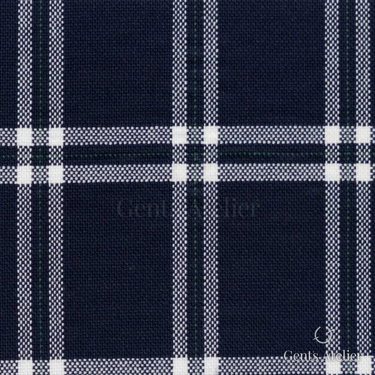 Костюмная ткань Marzoni 605 - 606 / 600 — Тёмно-синий / Белый, в клетку, 100% Cotton