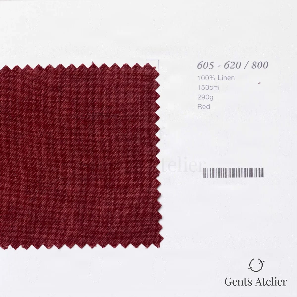 Образец ткани Marzoni 605 - 620 / 800 с этикеткой — Красный