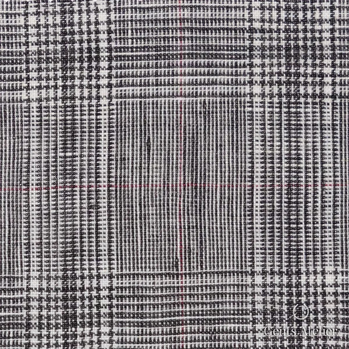 Костюмная ткань Marzoni 605 - 766 / 800 — Серый / Кремово-белый, в клетку, 100% Linen