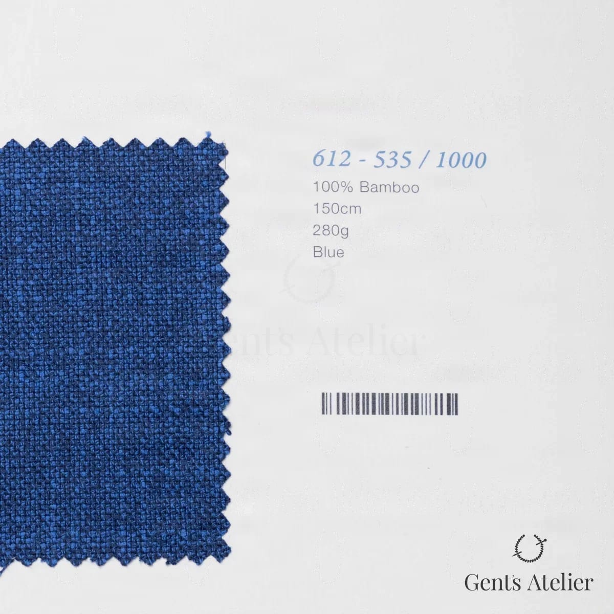 Образец ткани Marzoni 612 - 535 / 1000 с этикеткой — Синий