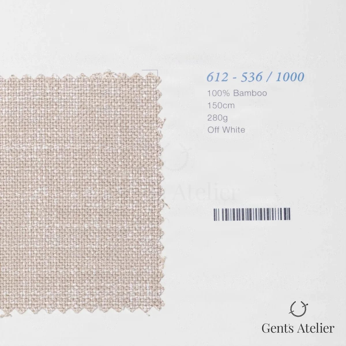 Образец ткани Marzoni 612 - 536 / 1000 с этикеткой — Молочно-белый