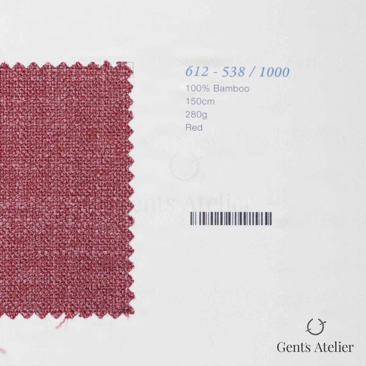 Образец ткани Marzoni 612 - 538 / 1000 с этикеткой — Красный