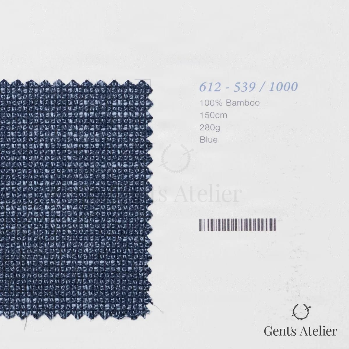 Образец ткани Marzoni 612 - 539 / 1000 с этикеткой — Синий