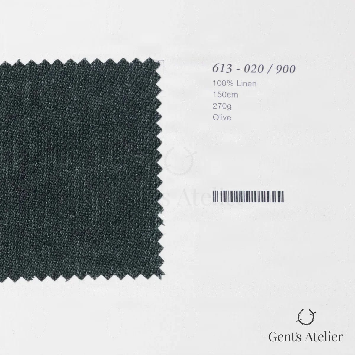 Образец ткани Marzoni 613 - 020 / 900 с этикеткой — Оливковый