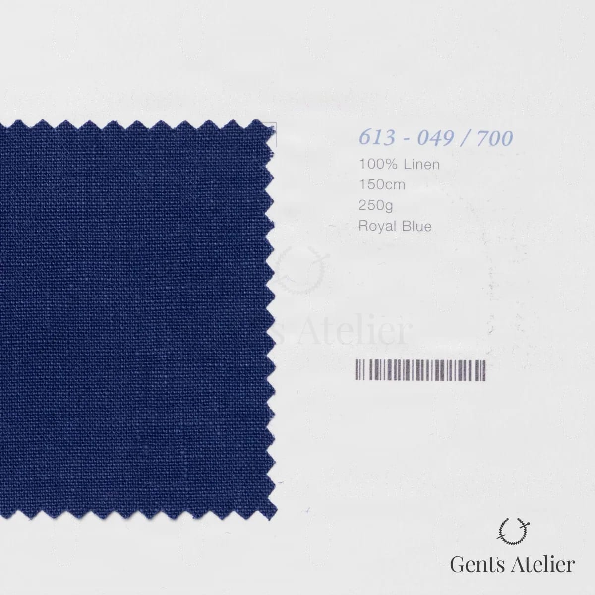 Образец ткани Marzoni 613 - 049 / 700 с этикеткой — Синий