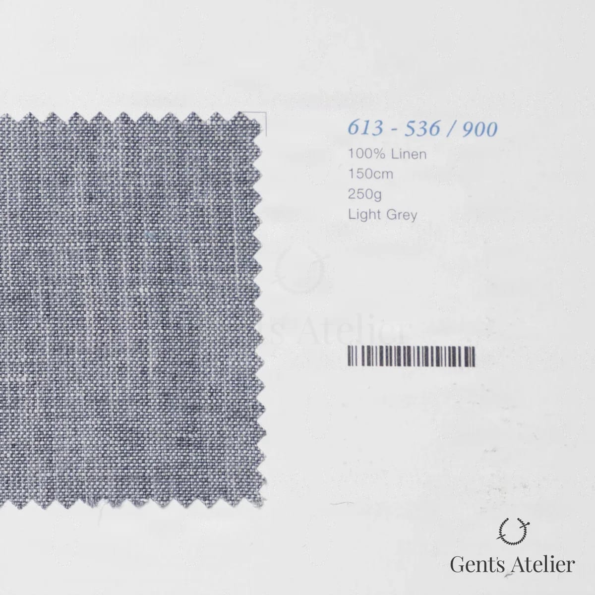 Образец ткани Marzoni 613 - 536 / 900 с этикеткой — Светло-серый